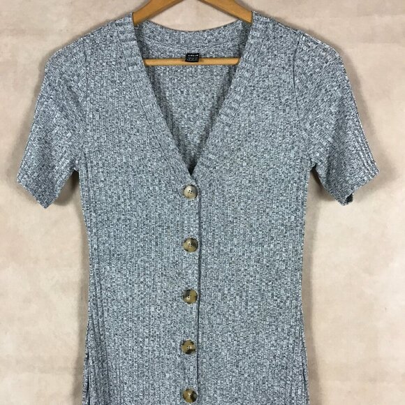 Gray Button-Front Midi Dress NEW Size Small (4) - Picture 10 of 10
